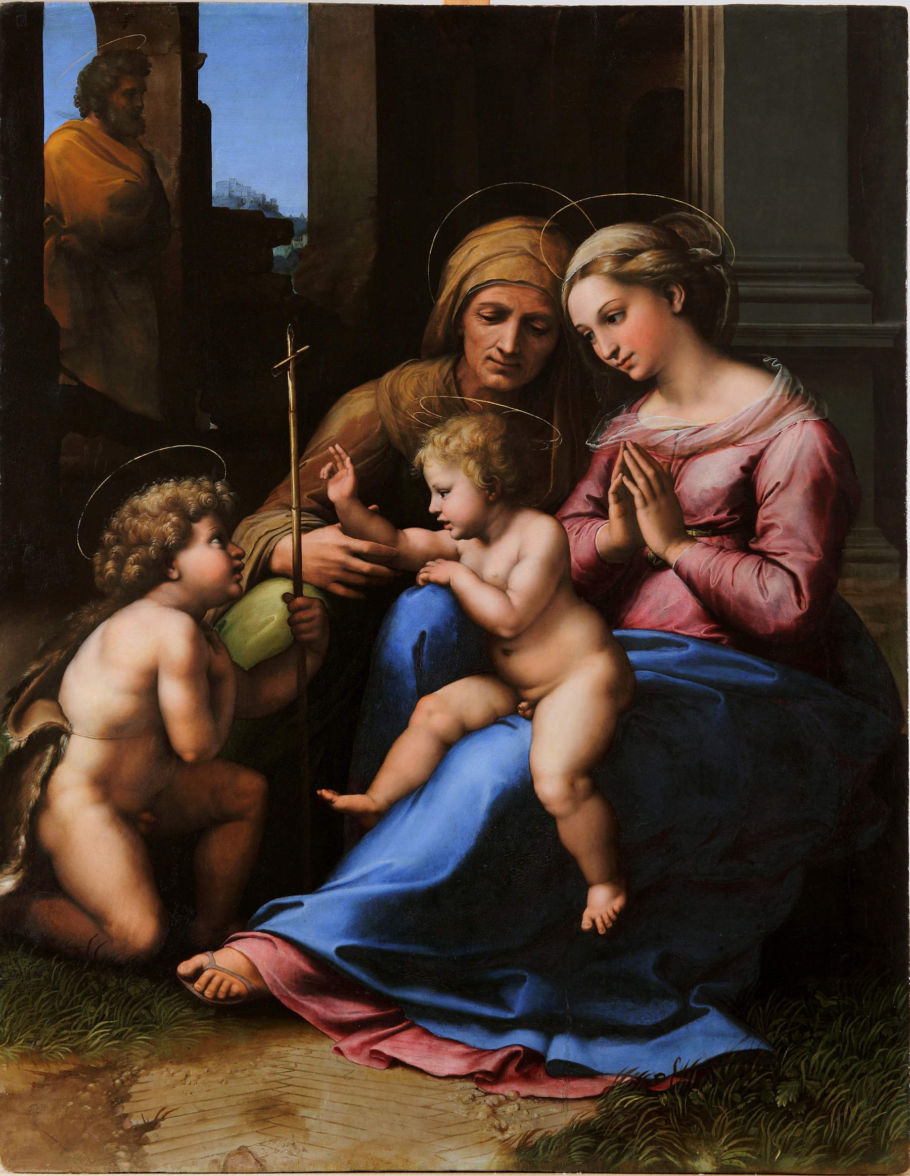 Rafael Sanzio y ayudantes, Virgen del Divino Amor (c. 1516-1518; óleo sobre tabla, 140 x 109 cm; Nápoles, Museo e Real Bosco di Capodimonte, inv. Q146) Rafael Sanzio y ayudantes, Virgen del Divino Amor (c. 1516-1518; óleo sobre tabla, 140 x 109 cm; Nápoles, Museo e Real Bosco di Capodimonte, inv. Q146)