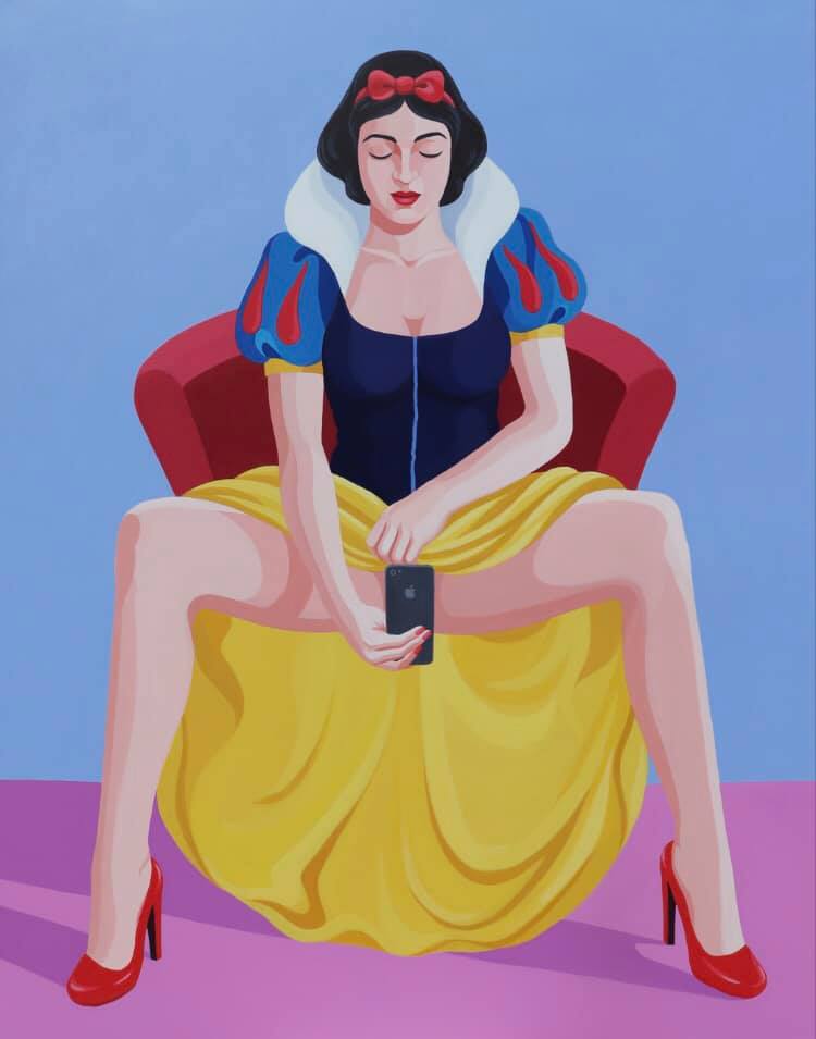 Giuseppe Veneziano, Selfica (2019; acrylic on canvas, 160 x 125 cm) Giuseppe Veneziano, Selfica (2019; acrylic on canvas, 160 x 125 cm)