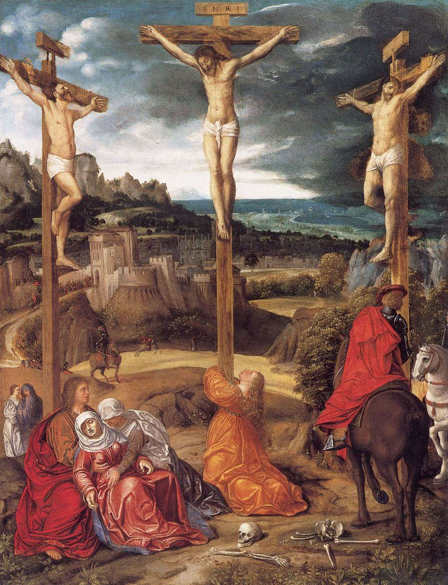 Giovanni Girolamo Savoldo, Crucifixión (c. 1515; óleo sobre tabla, 94 x 72 cm; Newark, Colección Alana) Giovanni Girolamo Savoldo, Crucifixión (c. 1515; óleo sobre tabla, 94 x 72 cm; Newark, Colección Alana)