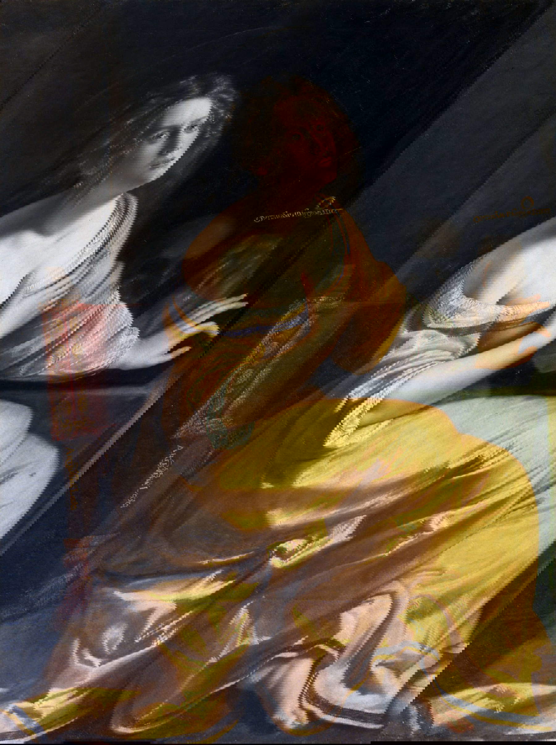 Artemisia Gentileschi, Conversion of Magdalene (c. 1620; oil on canvas, 146.5 x 108 cm; Florence, Uffizi Galleries, Palatine Gallery of Palazzo Pitti, inv. 1914 no. 142)