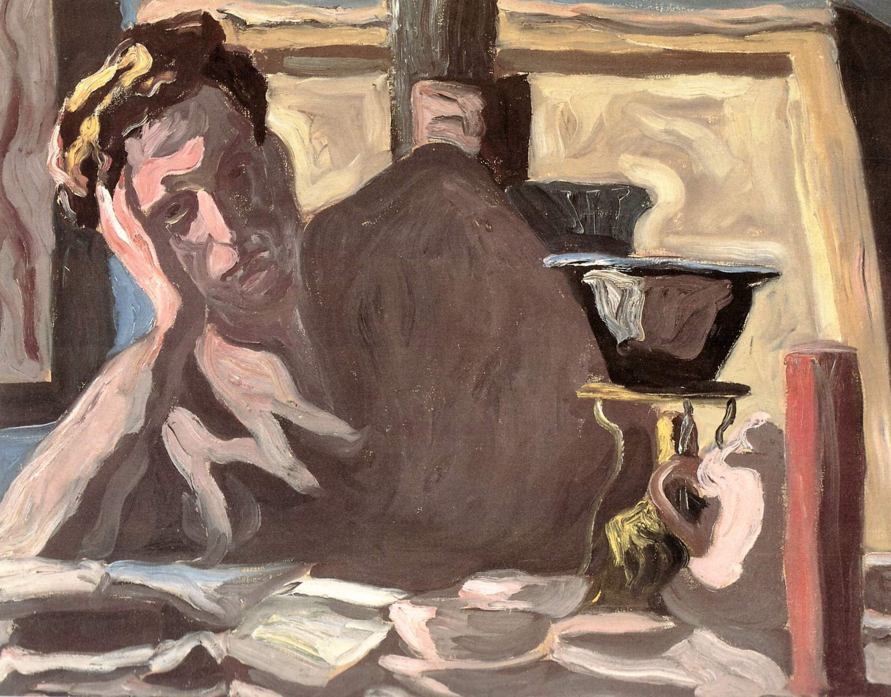 Carlo Levi, Selbstporträt mit Herd (1935; Öl auf Leinwand, 74 x 93 cm; Rom, Fondazione Carlo Levi) Carlo Levi, Selbstporträt mit Herd (1935; Öl auf Leinwand, 74 x 93 cm; Rom, Fondazione Carlo Levi)