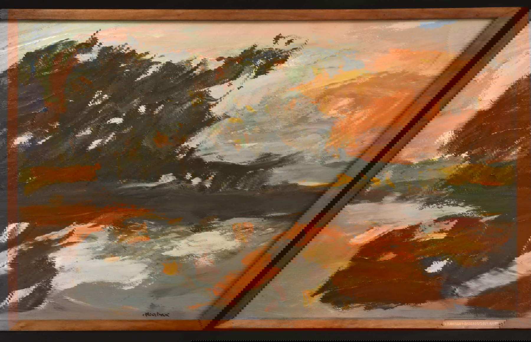 Piero Martina, Il paesaggio sul fiume (1959-1960; Öl auf Leinwand, 63,5 x 105,5 cm; Rom, Sovrintendenza Capitolina, MACRO Depots) Piero Martina, Il paesaggio sul fiume (1959-1960; Öl auf Leinwand, 63,5 x 105,5 cm; Rom, Sovrintendenza Capitolina, MACRO Depots)