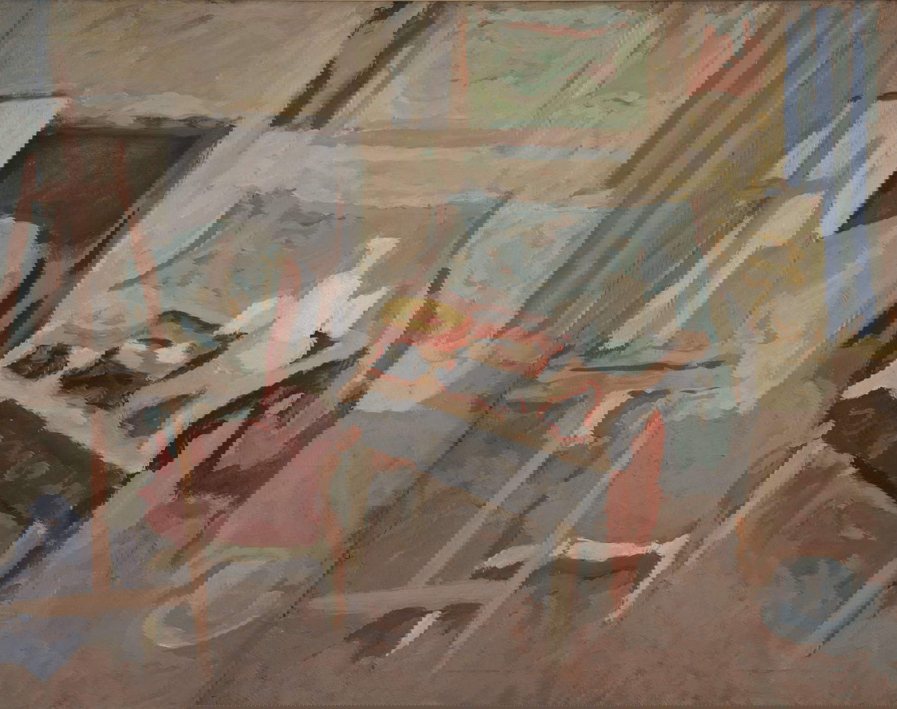 Piero Martina, Innenraum des Ateliers mit Hut (1937; Öl auf Tafel, 103 x 132 cm; Turin, Archiv Piero Martina) Piero Martina, Innenraum des Ateliers mit Hut (1937; Öl auf Tafel, 103 x 132 cm; Turin, Archiv Piero Martina)