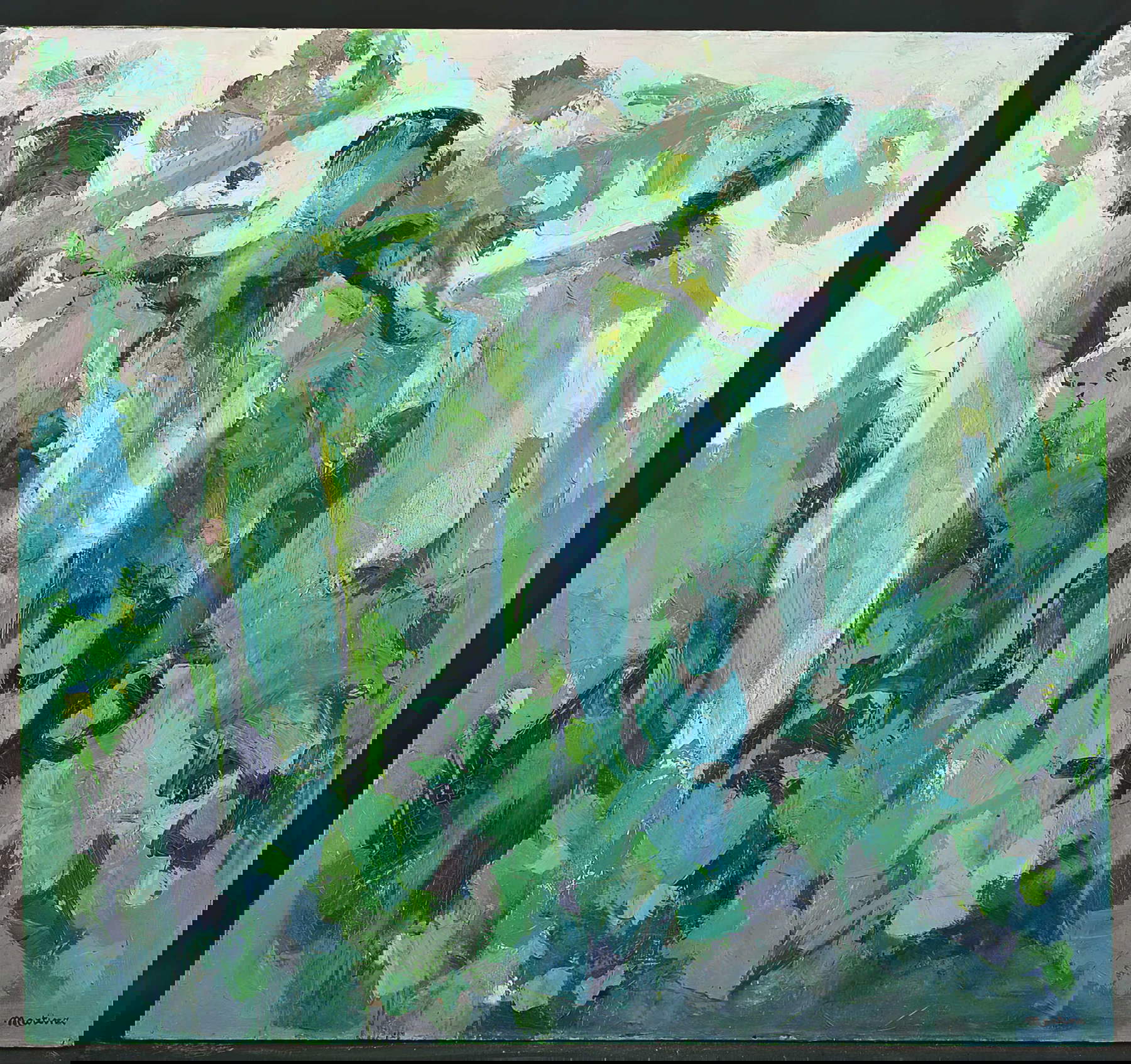 Piero Martina, Akte im grünen Weinberg (1961; Öl auf Leinwand, 140 x 150 cm; Privatsammlung) Piero Martina, Akte im grünen Weinberg (1961; Öl auf Leinwand, 140 x 150 cm; Privatsammlung)