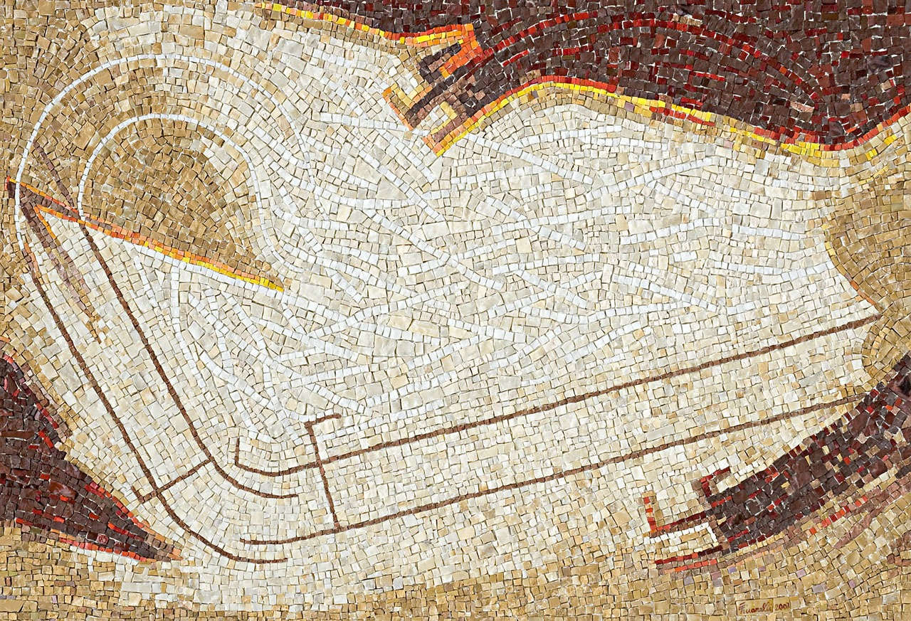 Enzo Tinarelli, Effleurer... sentir (2007; Marmor und Emaille, 83 x 122 cm) Enzo Tinarelli, Effleurer... sentir (2007; Marmor und Emaille, 83 x 122 cm)