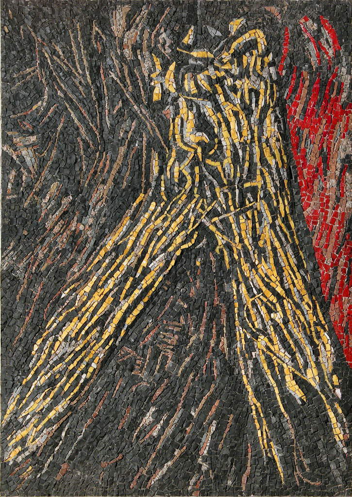 Enzo Tinarelli, Anamorphische Matrix (1985; Marmor und Emaille, 120 x 83 cm) Enzo Tinarelli, Anamorphische Matrix (1985; Marmor und Emaille, 120 x 83 cm)