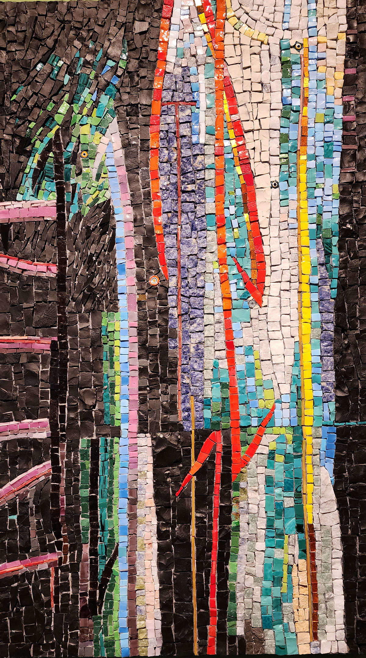 Enzo Tinarelli, Slips (2022; Marmormosaik, Emaille, Gold, 71,5 x 41,5 cm) Enzo Tinarelli, Slips (2022; Marmormosaik, Emaille, Gold, 71,5 x 41,5 cm)
