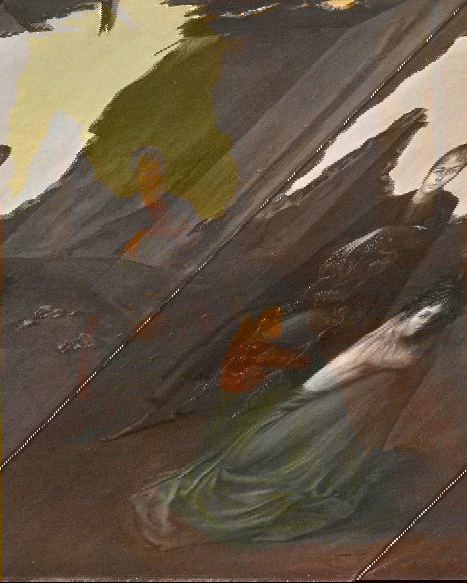 Leonor Fini, Autoportrait avec Charlie Holt / La Chambre ouverte / The Bedroom (1939; óleo sobre lienzo, 81 x 65,5 cm; colección particular) &copy; Leonor Fini Estate, París