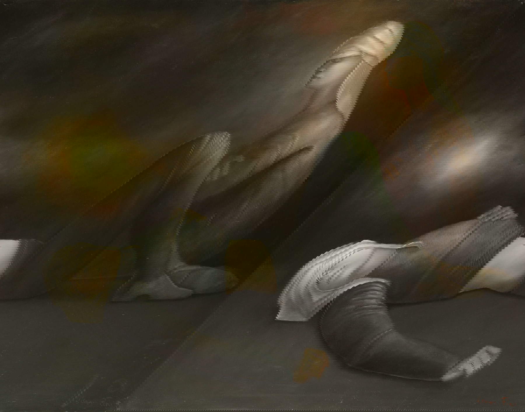 Leonor Fini, Voyageurs en repos (1978; óleo sobre lienzo, 67,3 x 85,1 cm; colección particular) &copy; Leonor Fini Estate, París