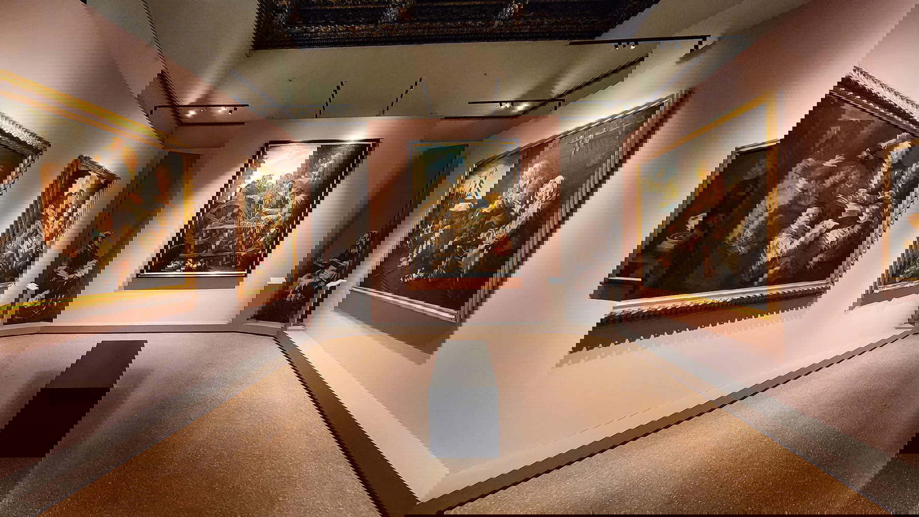 Aufbau der Ausstellung Das Theater des Alltäglichen. Giacomo Francesco Cipper