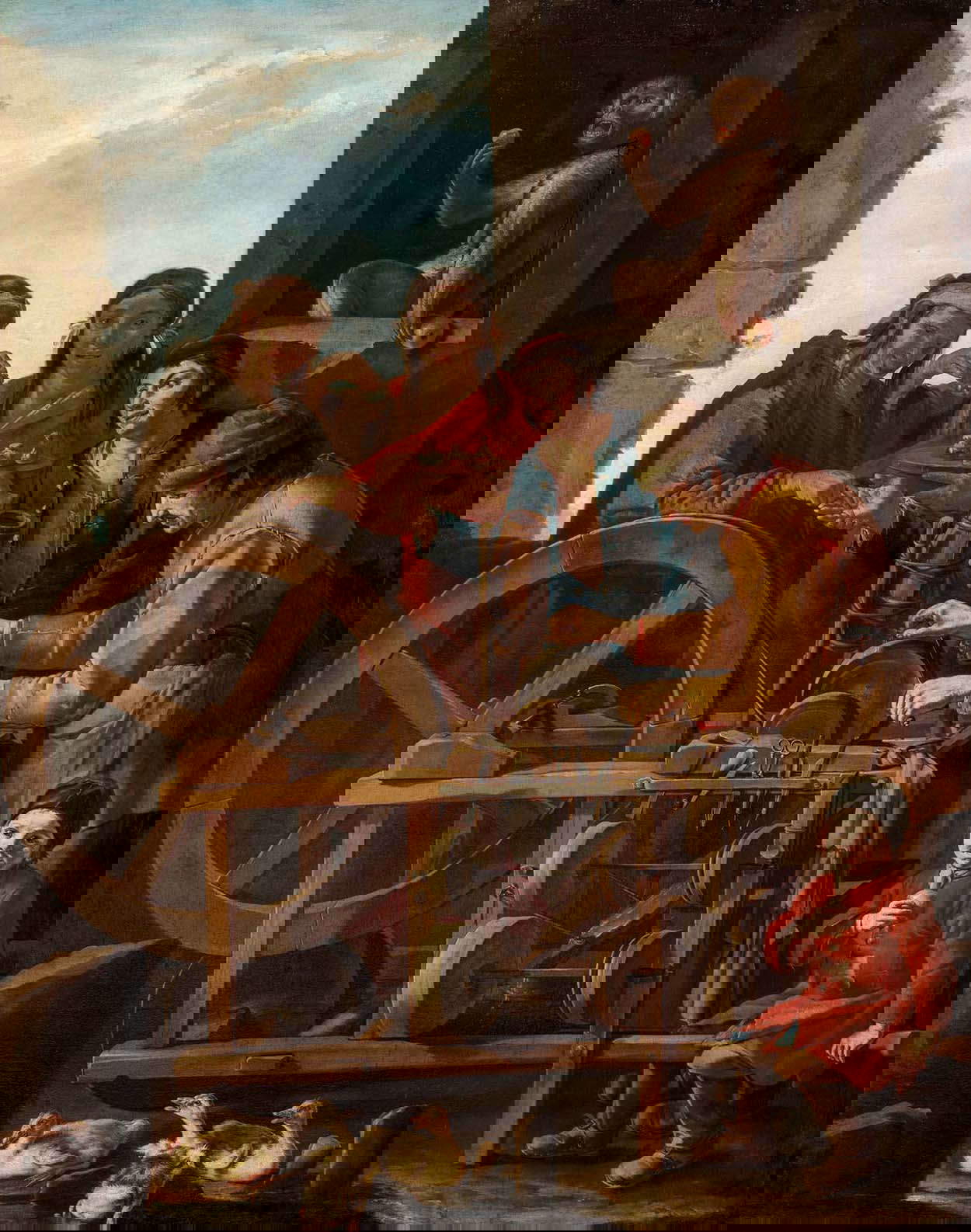 Giacomo Francesco Cipper, Der Schleifer und die Zigeunerin (Öl auf Leinwand, 226 x 180 cm; Graz, Universalmuseum Joanneum, Alte Galerie)