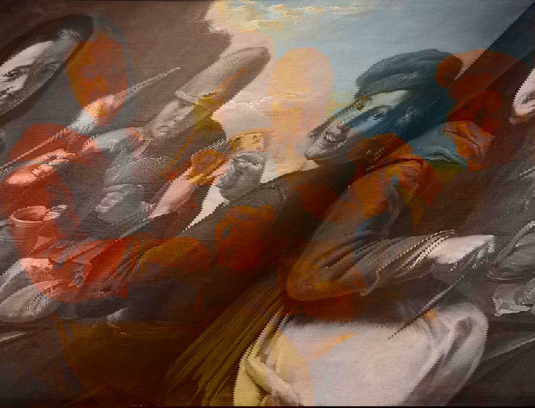 Giacomo Francesco Cipper, Alter Spinner und Kartenspieler (Öl auf Leinwand, 93 x 119 cm; Privatsammlung)