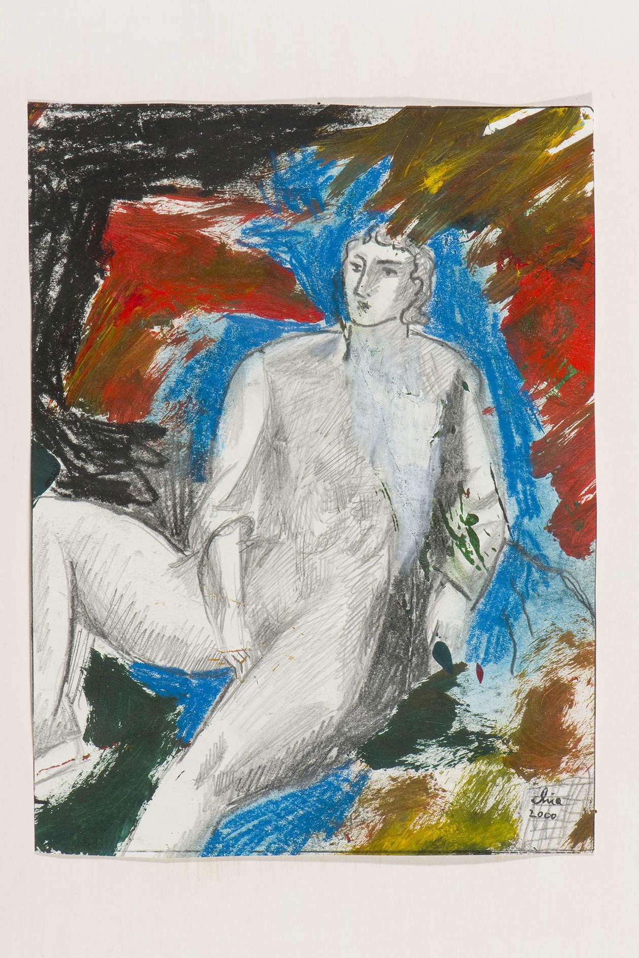 Sandro Chia, Senza titolo (2000; tecnica mista su carta, 22,4 &times; 16,8 cm). Foto: Rolando Paolo Guerzoni, su concessione di Galleria Mazzoli, Modena