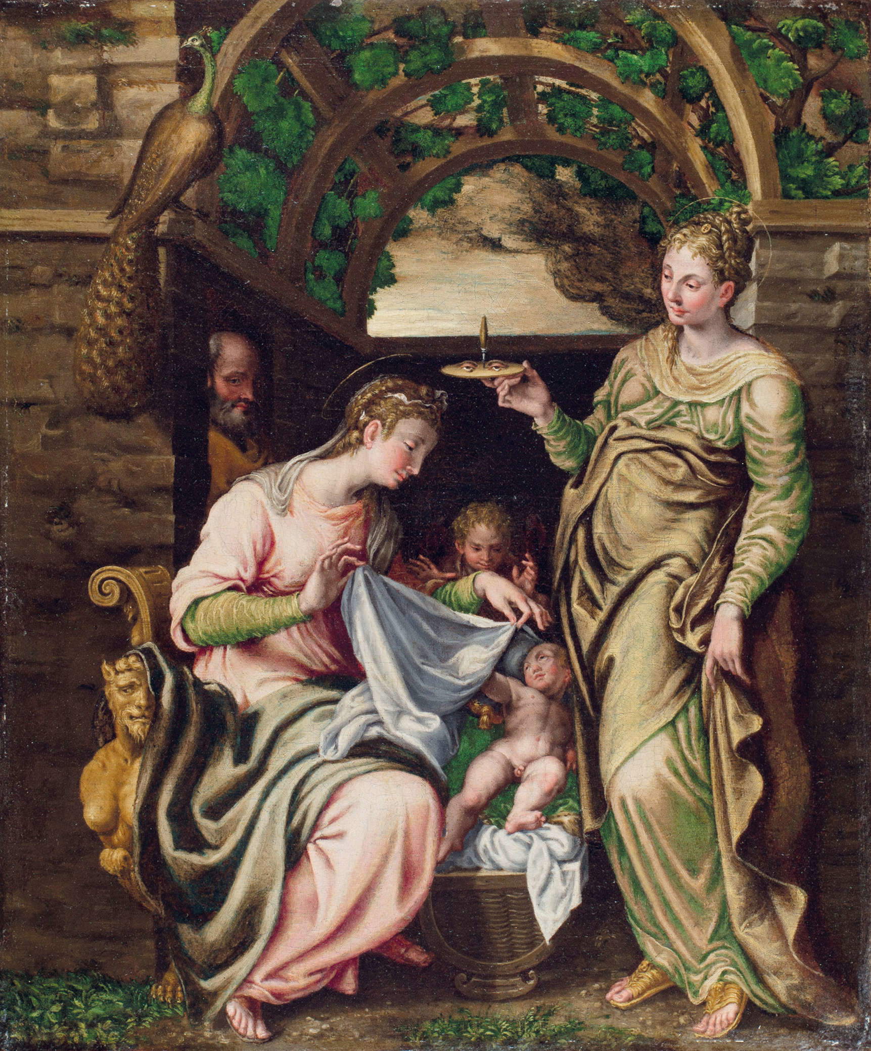 Antonio Campi, Sacra famiglia con santa Lucia (anni sessanta del XVI secolo; olio su tela, 74 x 61,3 cm; Collezione privata)