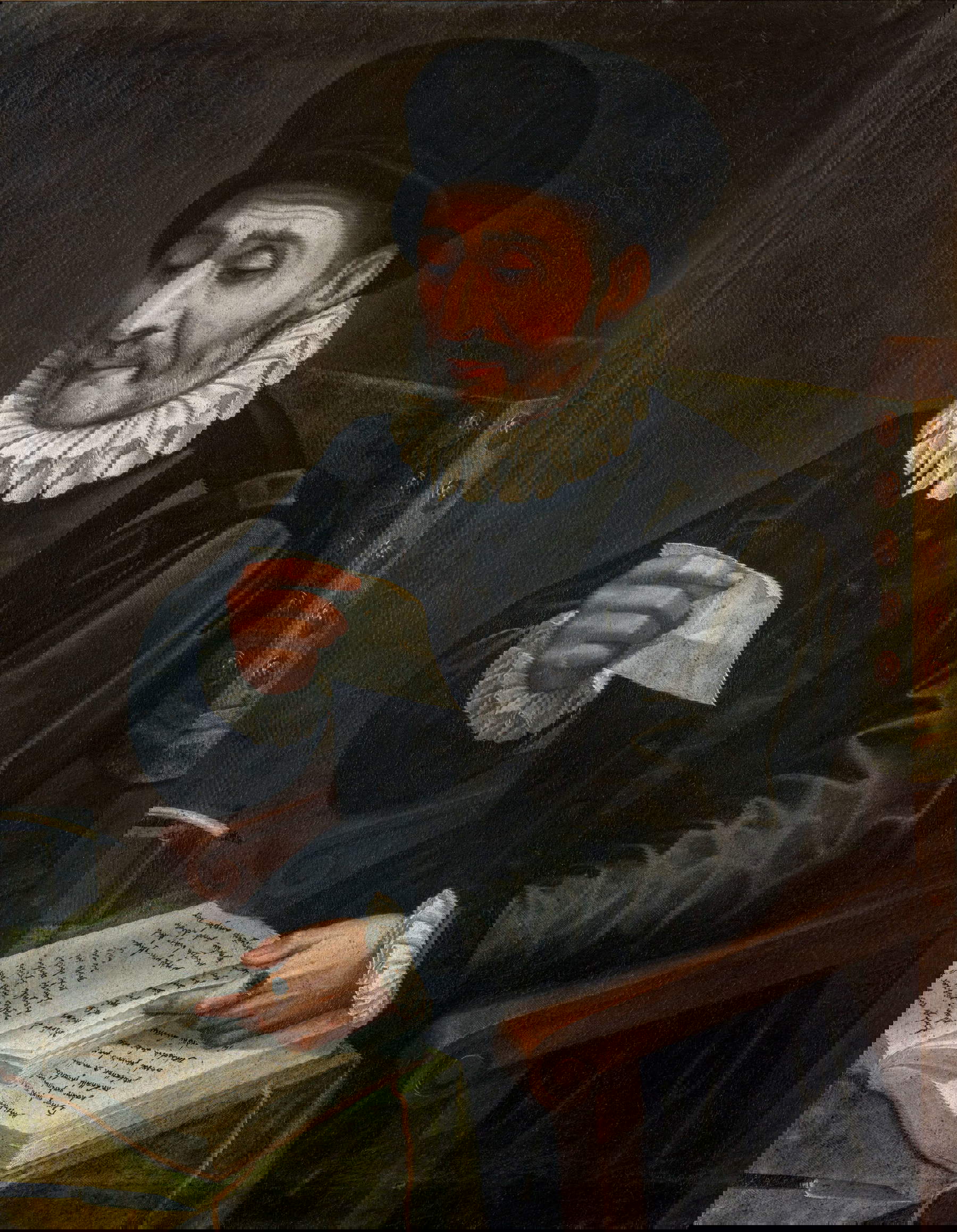 Giovanni Battista Trotti detto il Malosso, Ritratto di speziale (Siface Anguissola?) (1585-1590 circa; olio su tela, 96 x 76 cm; Collezione privata)