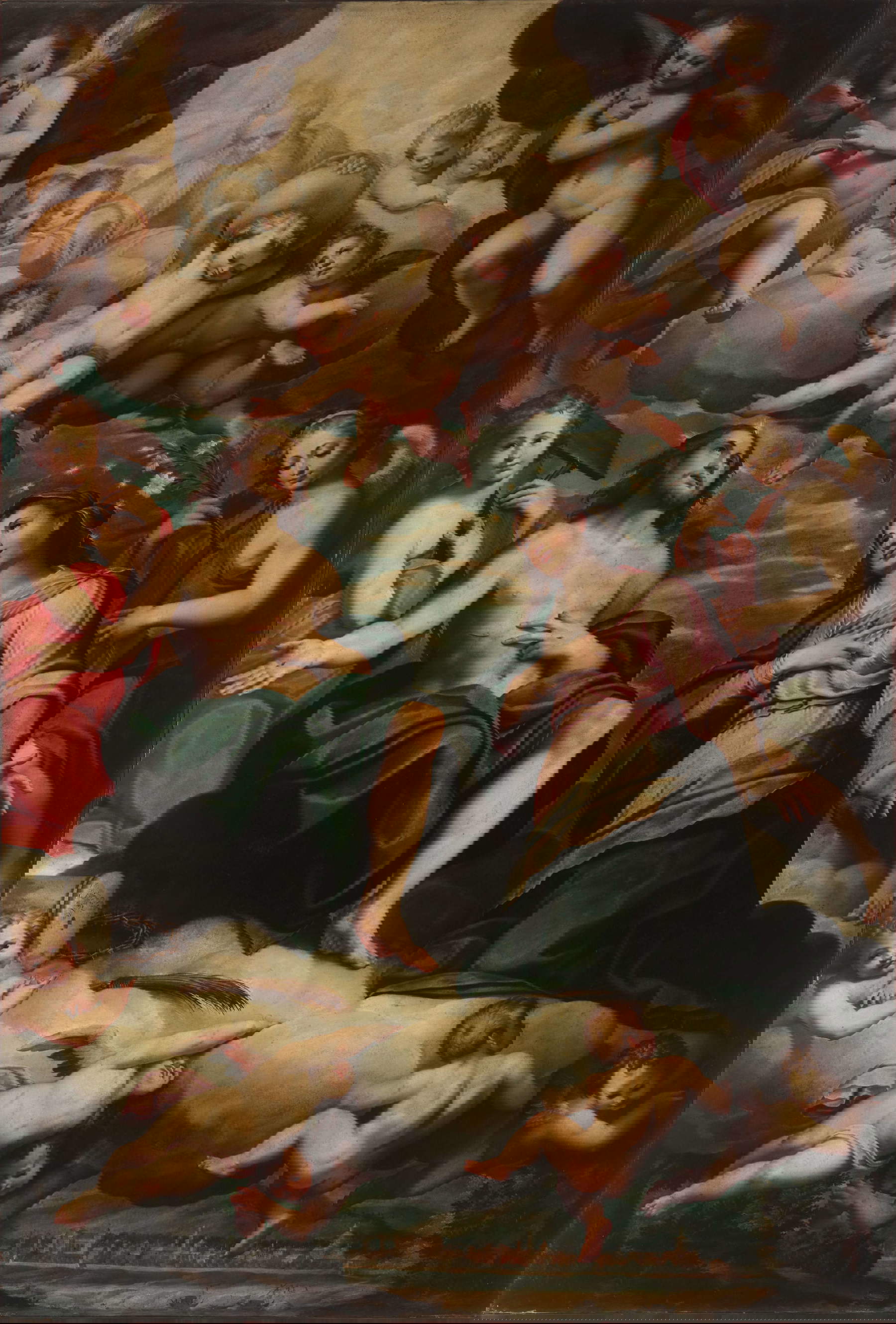 Giovanni Battista Trotti detto il Malosso, La Vergine e Cristo che intercedono per la citt&agrave; di Piacenza (1603; olio su tela, 270 x 180 cm; Piacenza, Musei Civici di Palazzo Farnese)