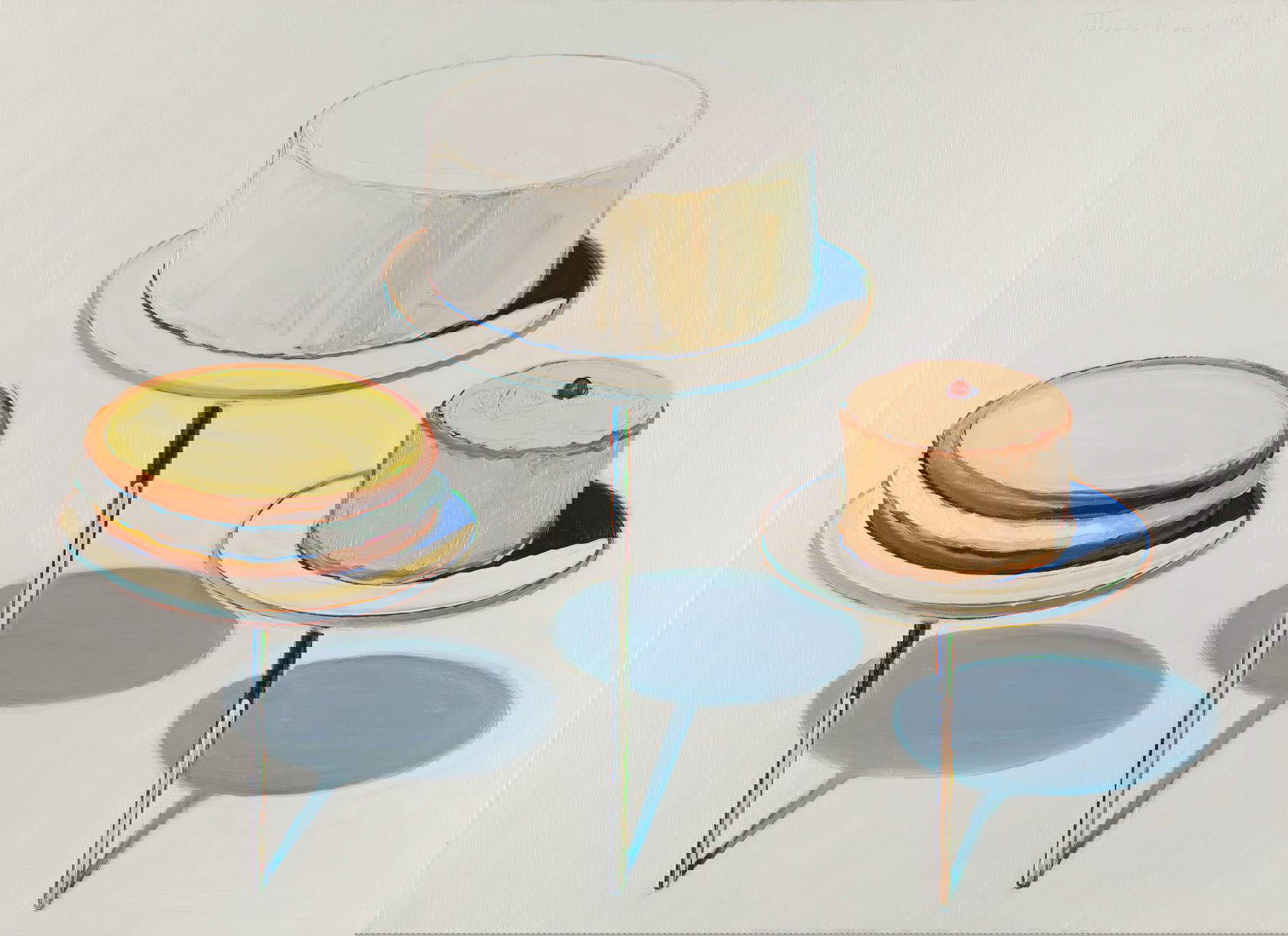 Wayne Thiebaud, Display Cakes (1963; olio su tela, 71,1 x 96,5 cm; San Francisco, San Francisco Museum of Modern Art) Wayne Thiebaud, Display Cakes (1963; olio su tela, 71,1 x 96,5 cm; San Francisco, San Francisco Museum of Modern Art)