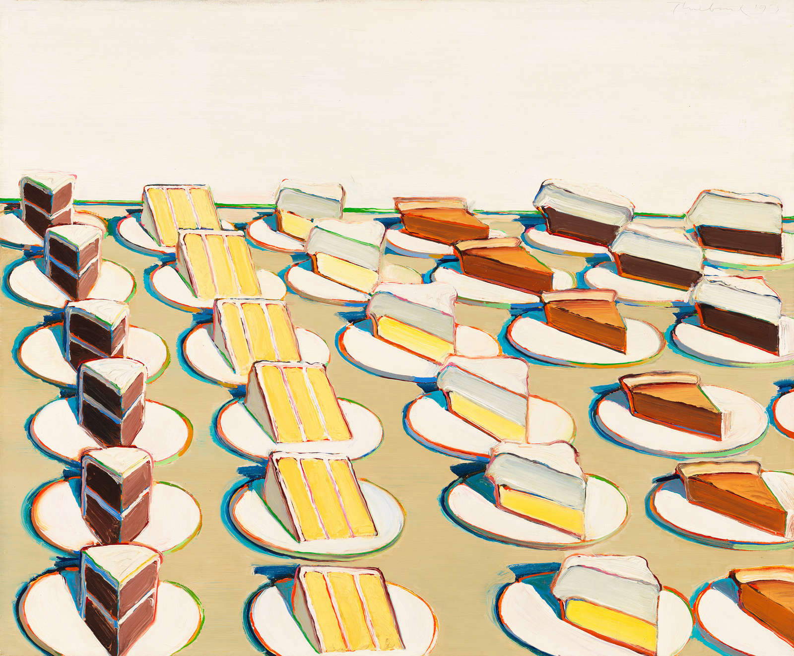 Wayne Thiebaud, Pie Counter (1963; olio su tela, 75,7 x 91,3 cm; New York, Whitney Museum of American Art) Wayne Thiebaud, Pie Counter (1963; olio su tela, 75,7 x 91,3 cm; New York, Whitney Museum of American Art)