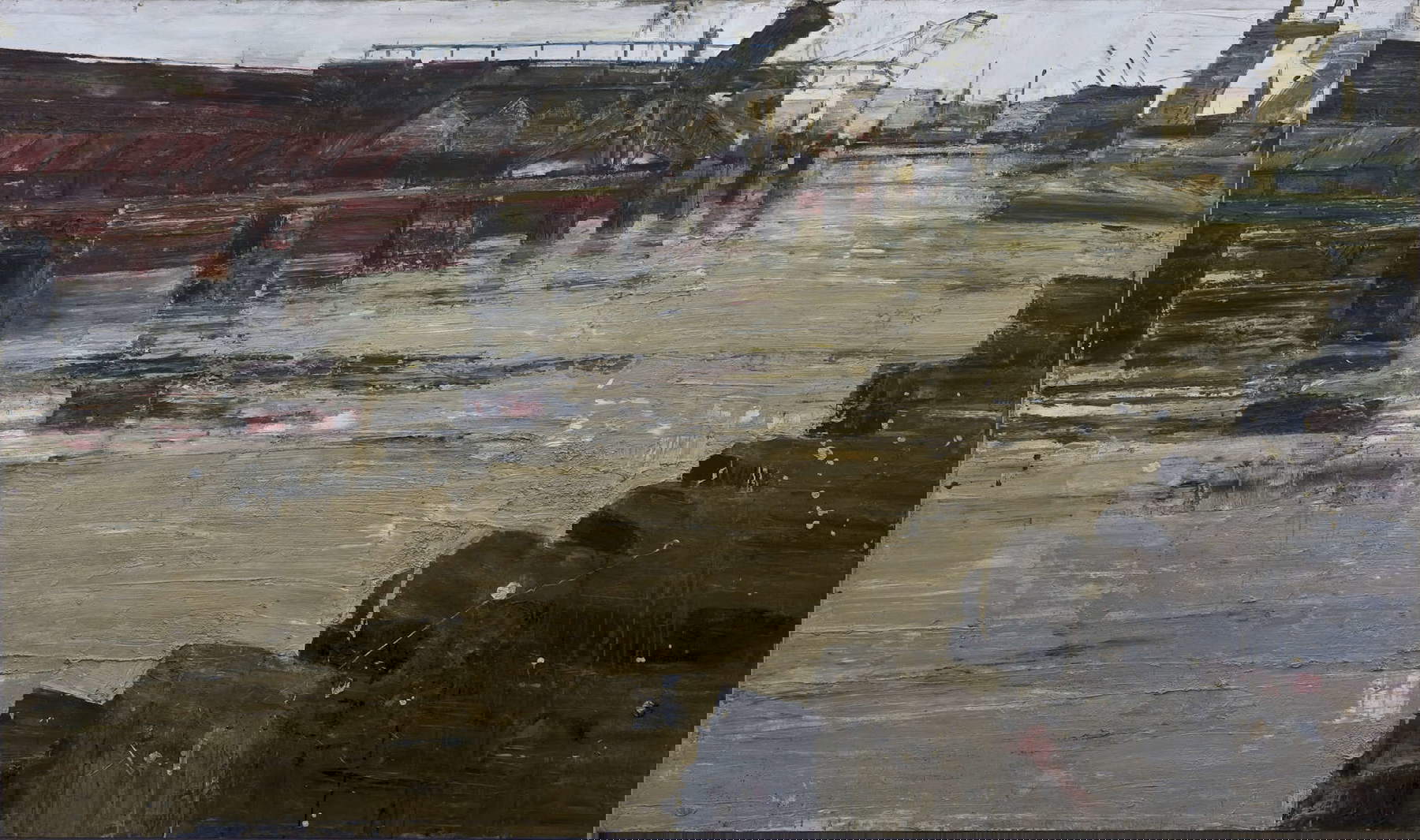 Giovanni Frangi, Porto Marghera (1996; oil on canvas, 320 x 190 cm; Rome, Chamber of Deputies)
