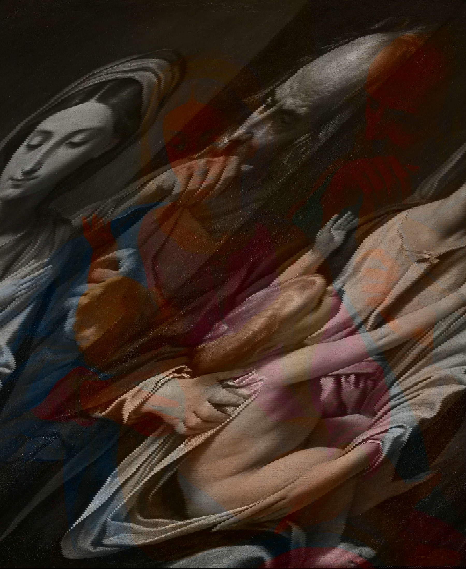 Simone Cantarini, Holy Family (c. 1640-1642; oil on canvas, 93.5 &times; 75 cm; Private collection)