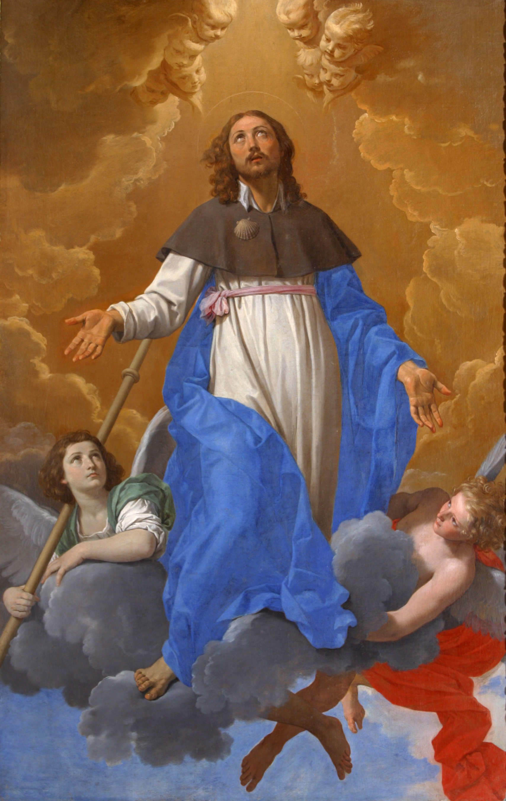 Simone Cantarini, St. James in Glory (c. 1642-1644; oil on canvas, 215 &times; 144 cm; Rimini, Museo della Citt&agrave; 