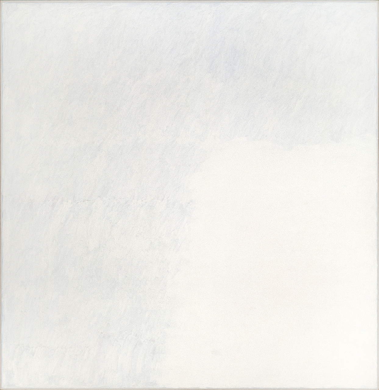 Robert Ryman, Velo superficial I (1970; óleo y tiza azul sobre lienzo, 365,6 x 365,8 cm; Nueva York, Solomon R. Guggenheim Museum) Robert Ryman, Velo superficial I (1970; óleo y tiza azul sobre lienzo, 365,6 x 365,8 cm; Nueva York, Solomon R. Guggenheim Museum)