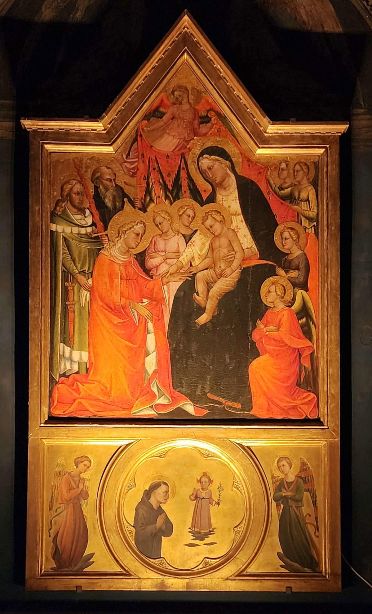 Francesco di Ser Cenni, Desposorios místicos de Santa Catalina (c. 1400-1410; tabla; Fiesole, San Francesco)