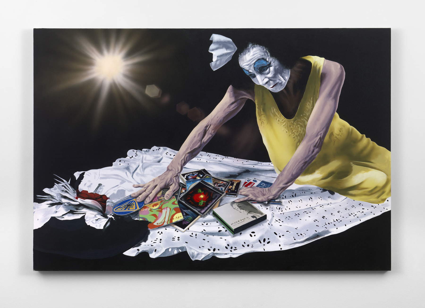 Jamian Juliano-Villani, Constructive Living (2019; acrilico su tela, 127 x 188 cm)