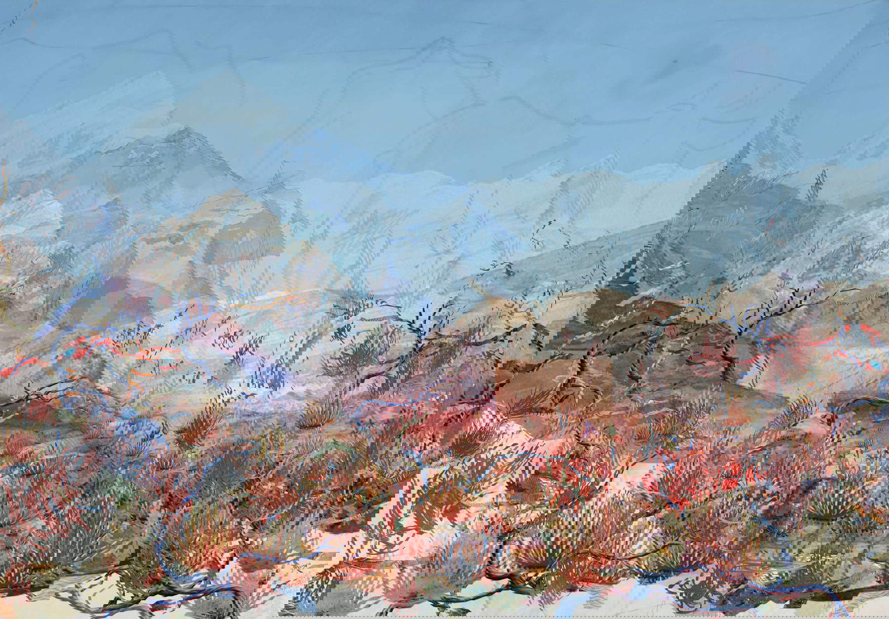 Petra Cortright, BENGAL TIGER_beurteilungsschreiben Better Homes and Gardens (2021 ; peinture numérique sur aluminium, 149,9 x 215,9 cm)