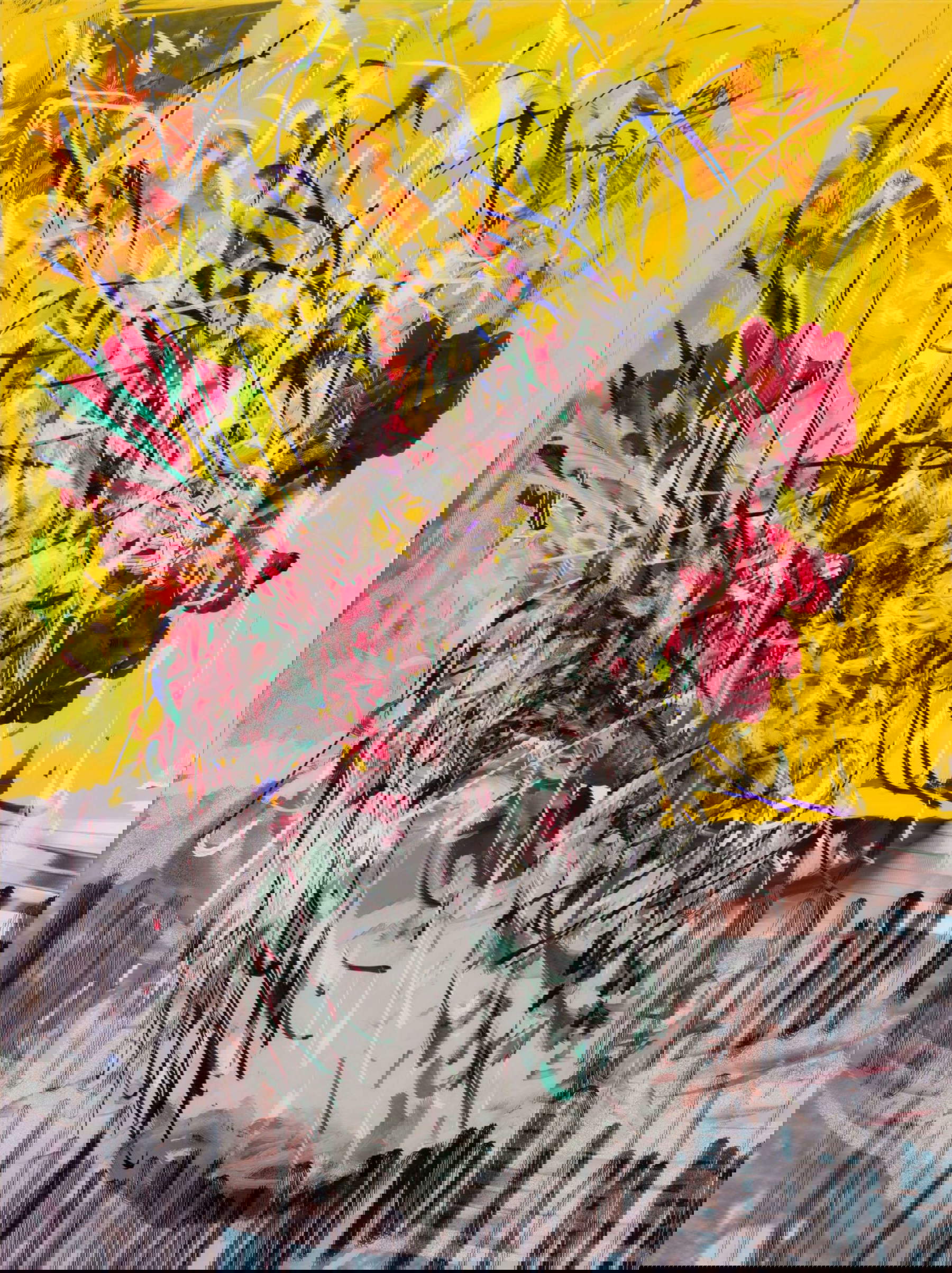 Petra Cortright, Deathkarz (2018 ; peinture numérique sur papier glacé, 101,5 x 76 cm ; collection privée).