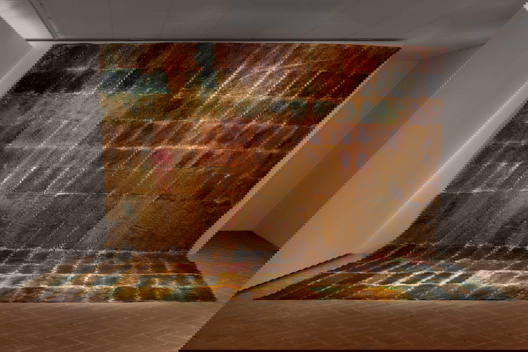 Renata Boero, Chromogramm (1975-1980; Pflanzenfarben und Mischtechnik auf Leinwand, 451x540 cm)