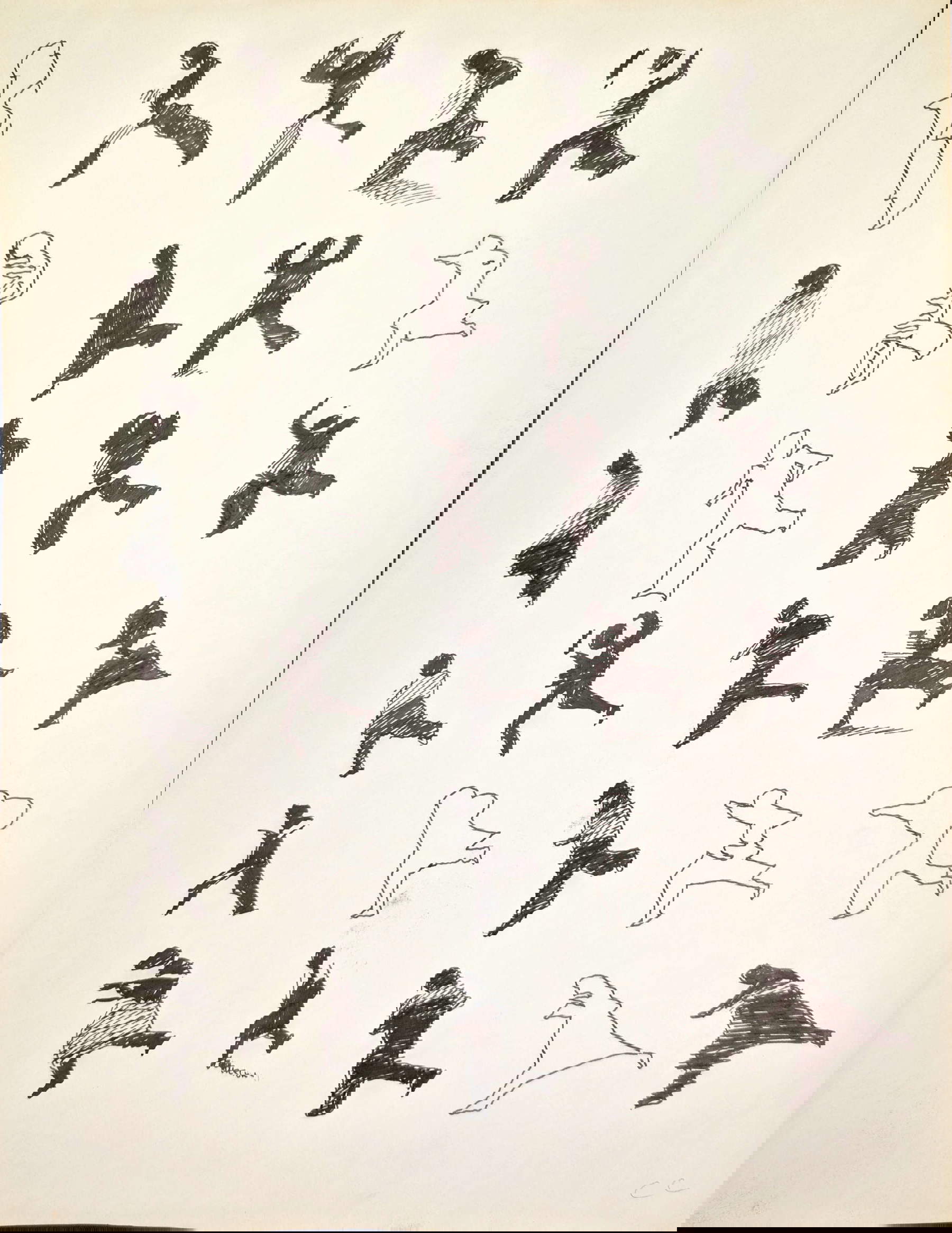 Claudio Cintoli, Untitled (1966; china su carta, 35 x 27 cm). Su concessione di Paola Doglas Scotti, Roma