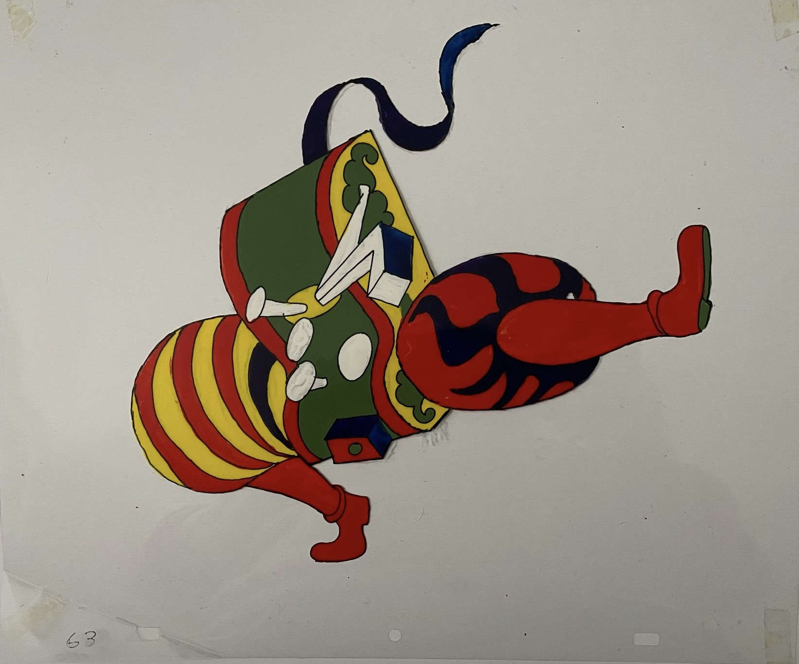 Magdalo Mussio, Rodovetro per film ignoto (1970 circa; china e tempera su acetato, 21 x 29,7 cm; Civitanova Marche, Collezione Mussio)