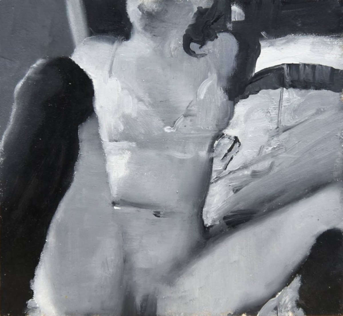 Daniele Galliano, Ohne Titel (2021; Öl auf Tafel, 14 x 14 cm)