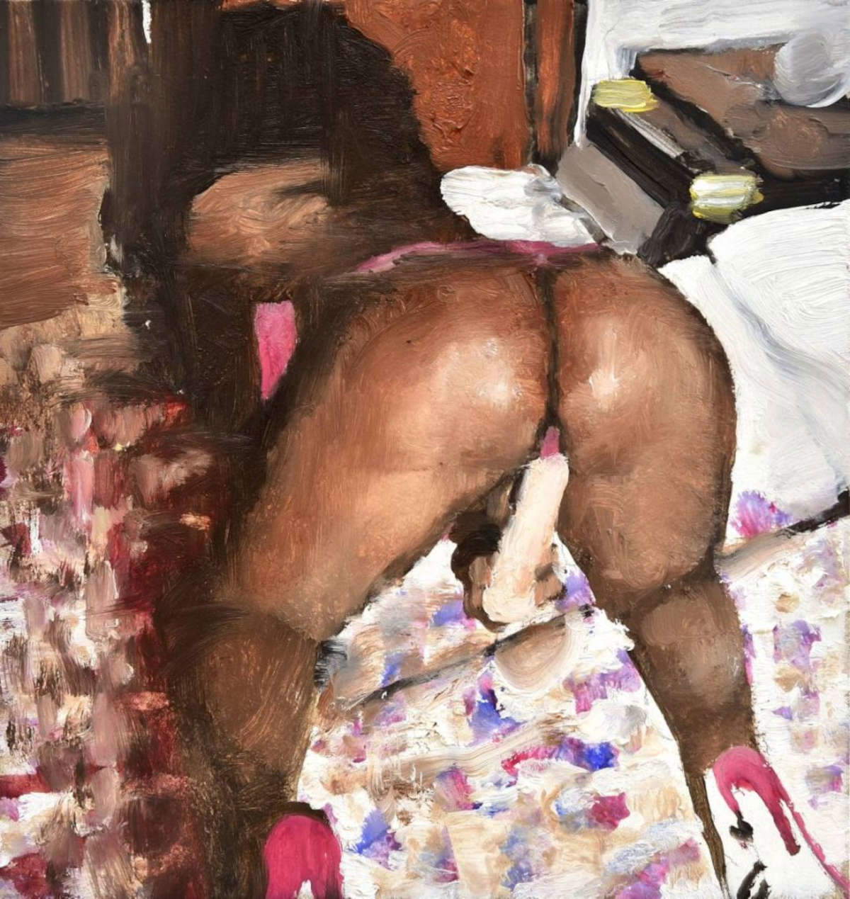 Daniele Galliano, Ohne Titel (2022; Öl auf Tafel, 20 x 20 cm)