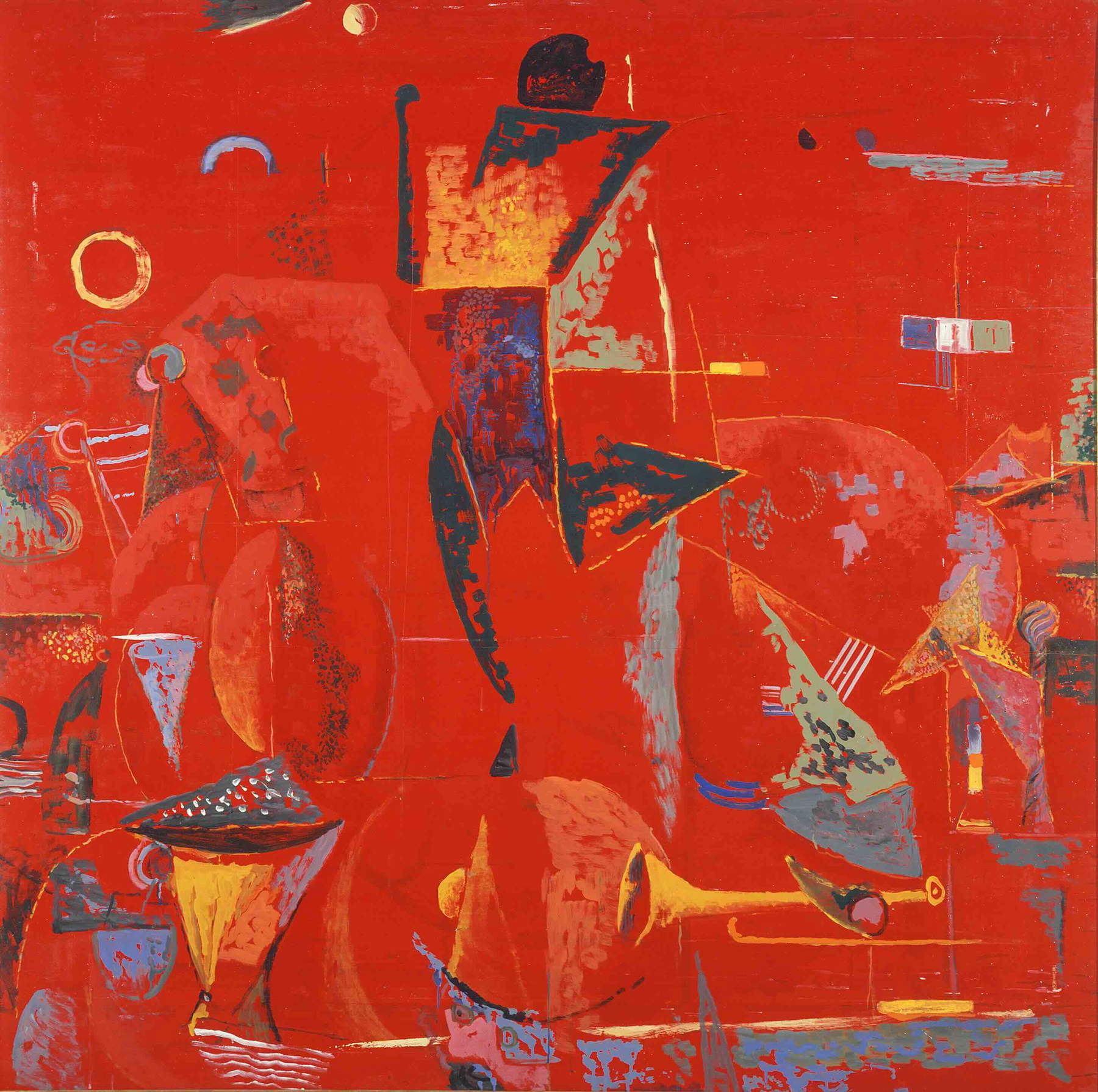 Marino Marini, Emozione del gioco (1967-1968; olio su tavola, 200 x 200 cm). Su concessione di Fondazione Marino Marini, Pistoia