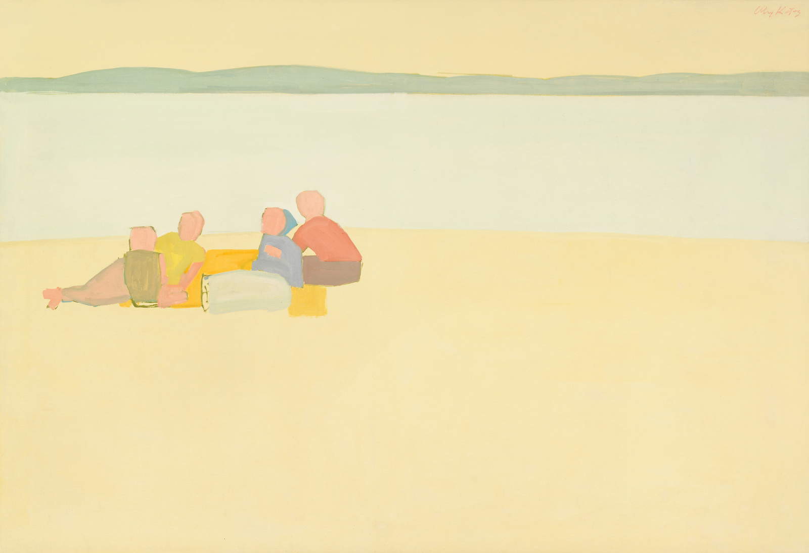 Alex Katz, Lincolnville (1956; olio su tela, 122,4 x 178,6 cm; New York, Whitney Museum)