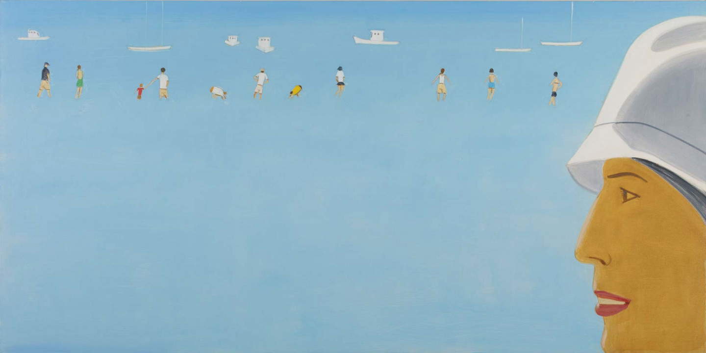 Alex Katz, Untitled (Beach scene) (2012; olio su lino, 152,5 x 305 cm). Foto: Monica De Carenas &copy; Alex Katz