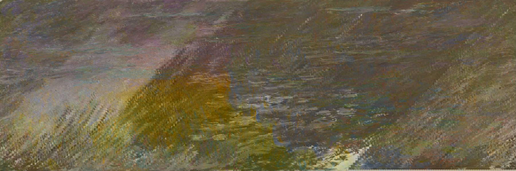 Claude Monet, Le ninfee, Sole al tramonto (1914-1926; olio su tela, 200 x 600 cm; Parigi, Mus&eacute;e de l'Orangerie)
