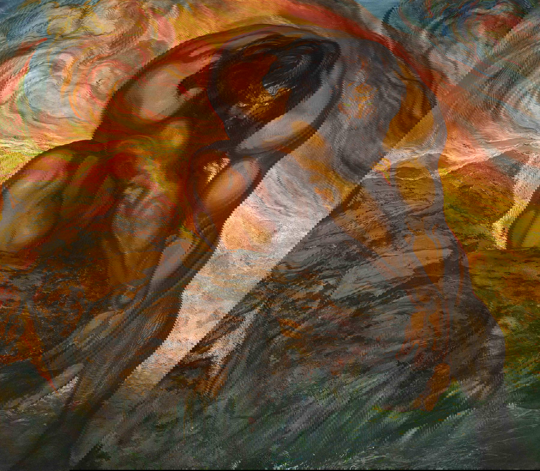 N&eacute;stor Mart&iacute;n-Fern&aacute;ndez de la Torre, Hercule pr&eacute;pare le tombeau des Pyr&eacute;n&eacute;es (1908-1909 ; huile sur toile, 300 x 290 cm ; Las Palmas de Gran Canaria, Museo N&eacute;stor)