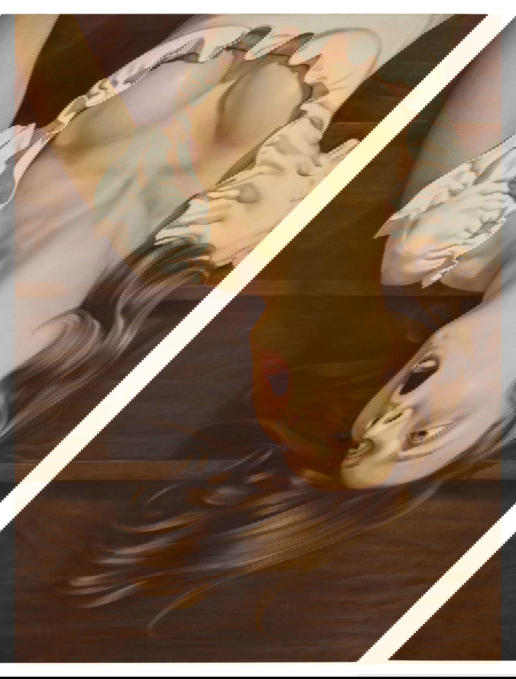 Anna Weyant, <em>Falling woman</em> (2020; olio su tela, 121,9 x 91,4 cm) Anna Weyant, Falling woman (2020; oil on canvas, 121.9 x 91.4 cm)