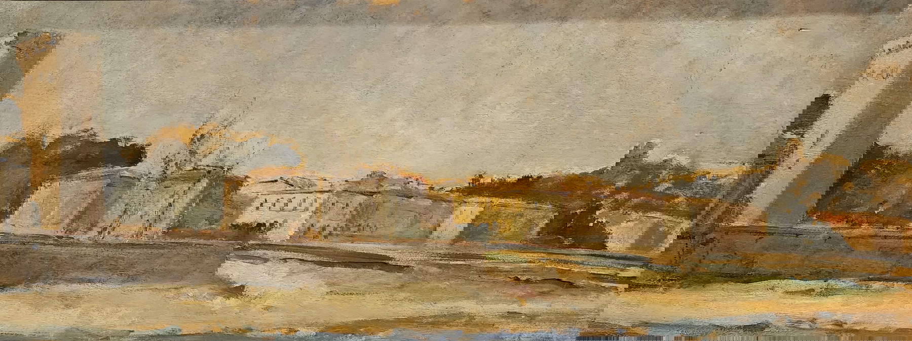 Ugo Pignotti, Vista del Lungarno Serristori (1954; óleo sobre lienzo, 41,5 x 83,5 cm; Florencia, Región Toscana, Casa Museo Rodolfo Siviero) Ugo Pignotti, Vista del Lungarno Serristori (1954; óleo sobre lienzo, 41,5 x 83,5 cm; Florencia, Región Toscana, Casa Museo Rodolfo Siviero)
