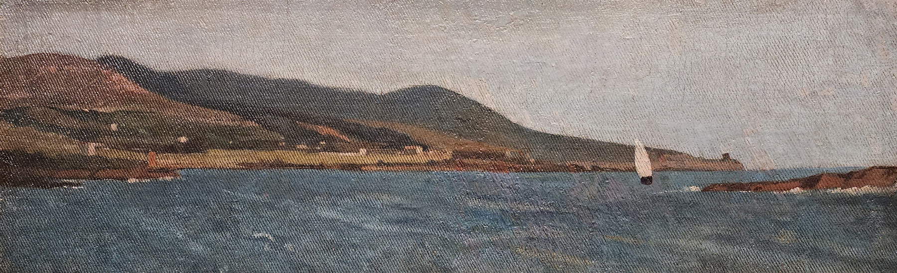 Giovanni Fattori, The Tip of the Romito (ca. 1866; oil on canvas applied to cardboard, 18.5 x 55.5 cm; Private collection, M168) Giovanni Fattori, The Tip of the Romito (ca. 1866; oil on canvas applied to cardboard, 18.5 x 55.5 cm; Private collection, M168)