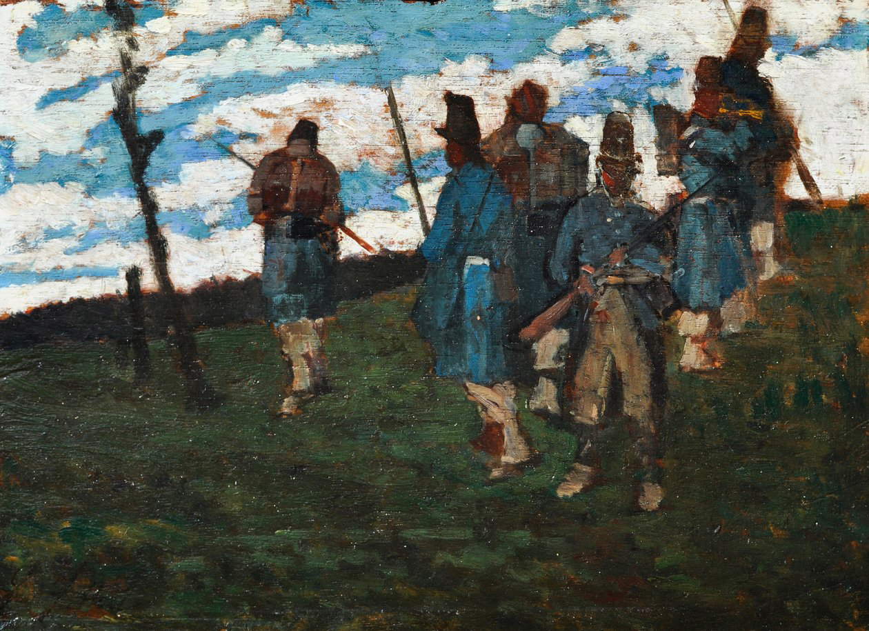 Giovanni Fattori, Soldiers of '59 (ca. 1859-1860; oil on panel, 18.4 x 28.5 cm; Private collection, M24) Giovanni Fattori, Soldiers of '59 (ca. 1859-1860; oil on panel, 18.4 x 28.5 cm; Private collection, M24)