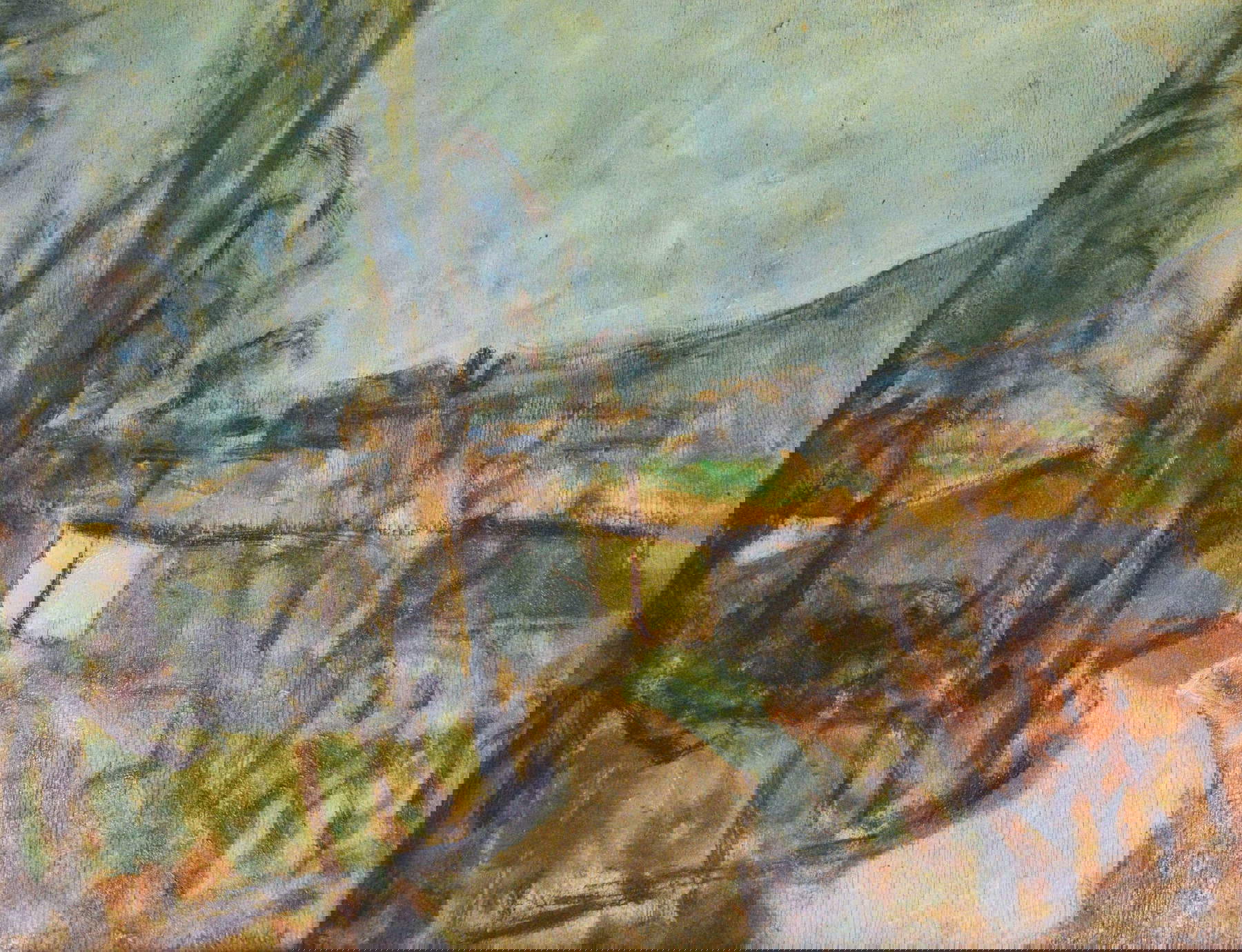 Alberto Stringa, Marzane-Caprino (fine degli anni Venti del XX secolo; olio su tavola; Collezione privata) Alberto Stringa, Marzane-Caprino (fine degli anni Venti del XX secolo; olio su tavola; Collezione privata)