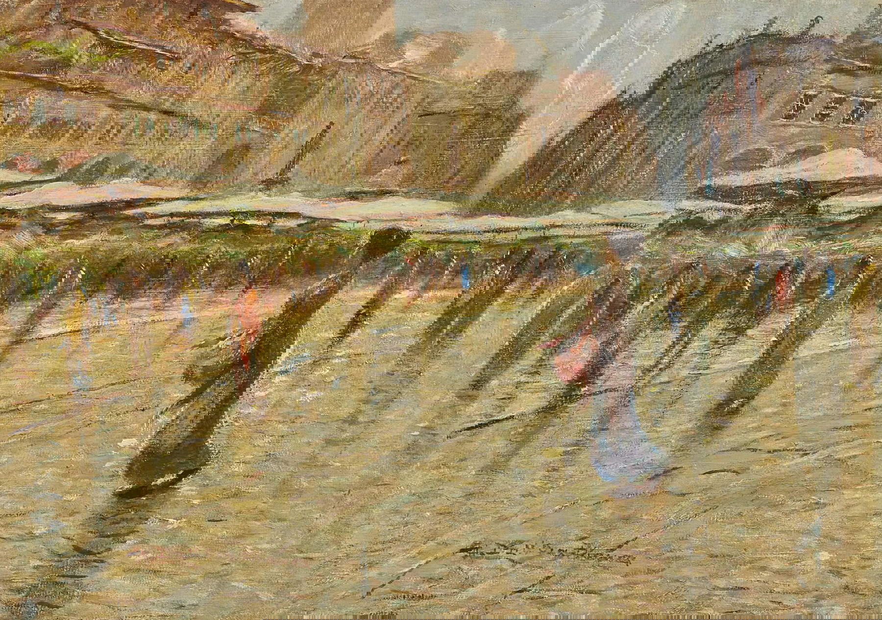 Angelo Dall'Oca Bianca, Veduta di Piazza delle Erbe (inizio del XX secolo; olio su tela, 35 x 49 cm; Collezione privata) Angelo Dall'Oca Bianca, Veduta di Piazza delle Erbe (inizio del XX secolo; olio su tela, 35 x 49 cm; Collezione privata)