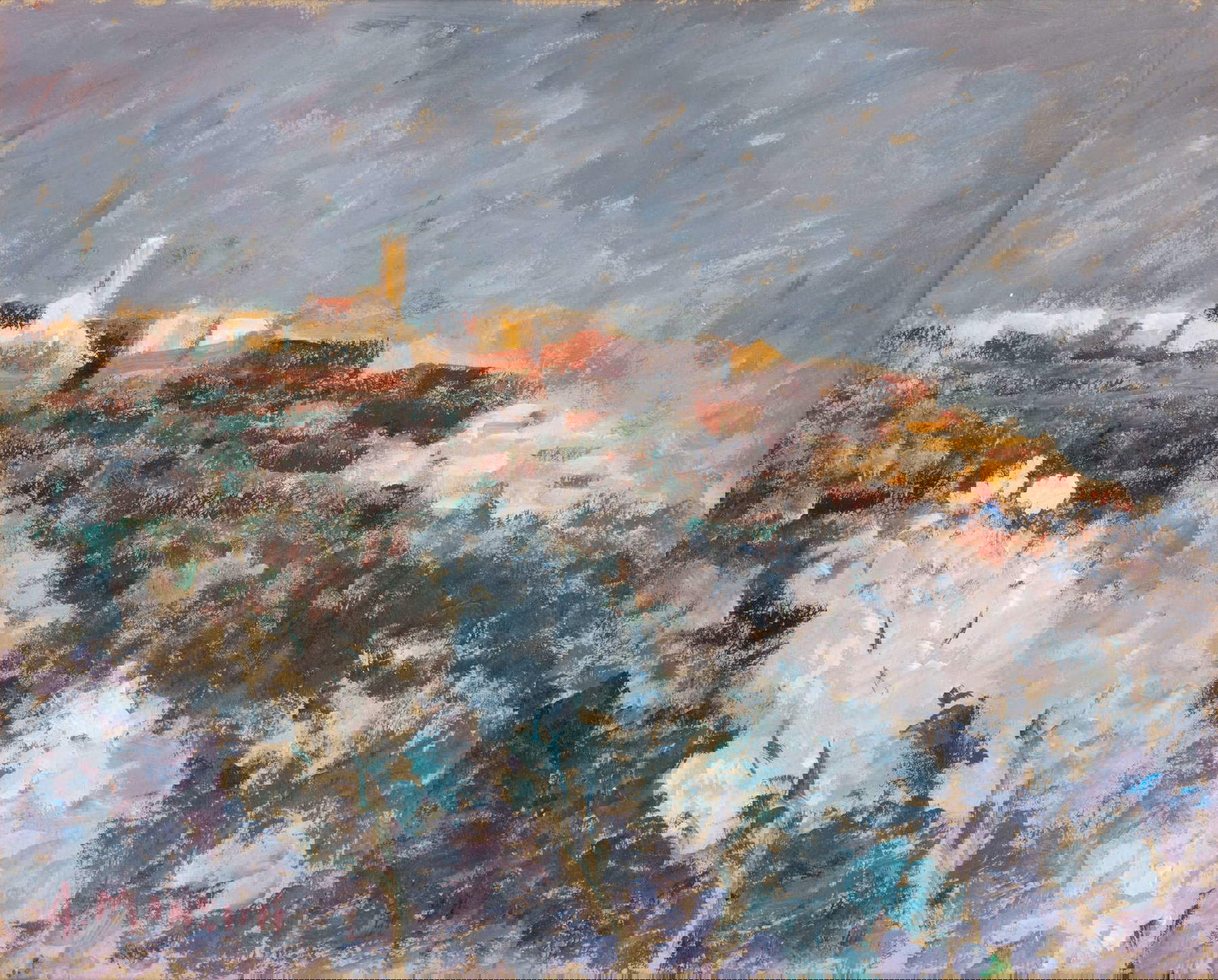 Augusto Manzini, San Giorgio di Valpolicella (1949; olio su tavola; Collezione privata) Augusto Manzini, San Giorgio di Valpolicella (1949; olio su tavola; Collezione privata)