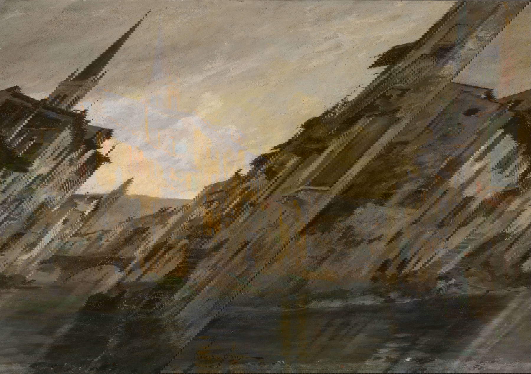 Vittorio Avanzi, Il canale dell'Acqua Morta a Verona (1880 circa; olio su tela, 74,5 x 106,5 cm; Verona, Galleria d'Arte Moderna Achille Forti, inv. 6391-1C1353) Vittorio Avanzi, Il canale dell'Acqua Morta a Verona (1880 circa; olio su tela, 74,5 x 106,5 cm; Verona, Galleria d'Arte Moderna Achille Forti, inv. 6391-1C1353)