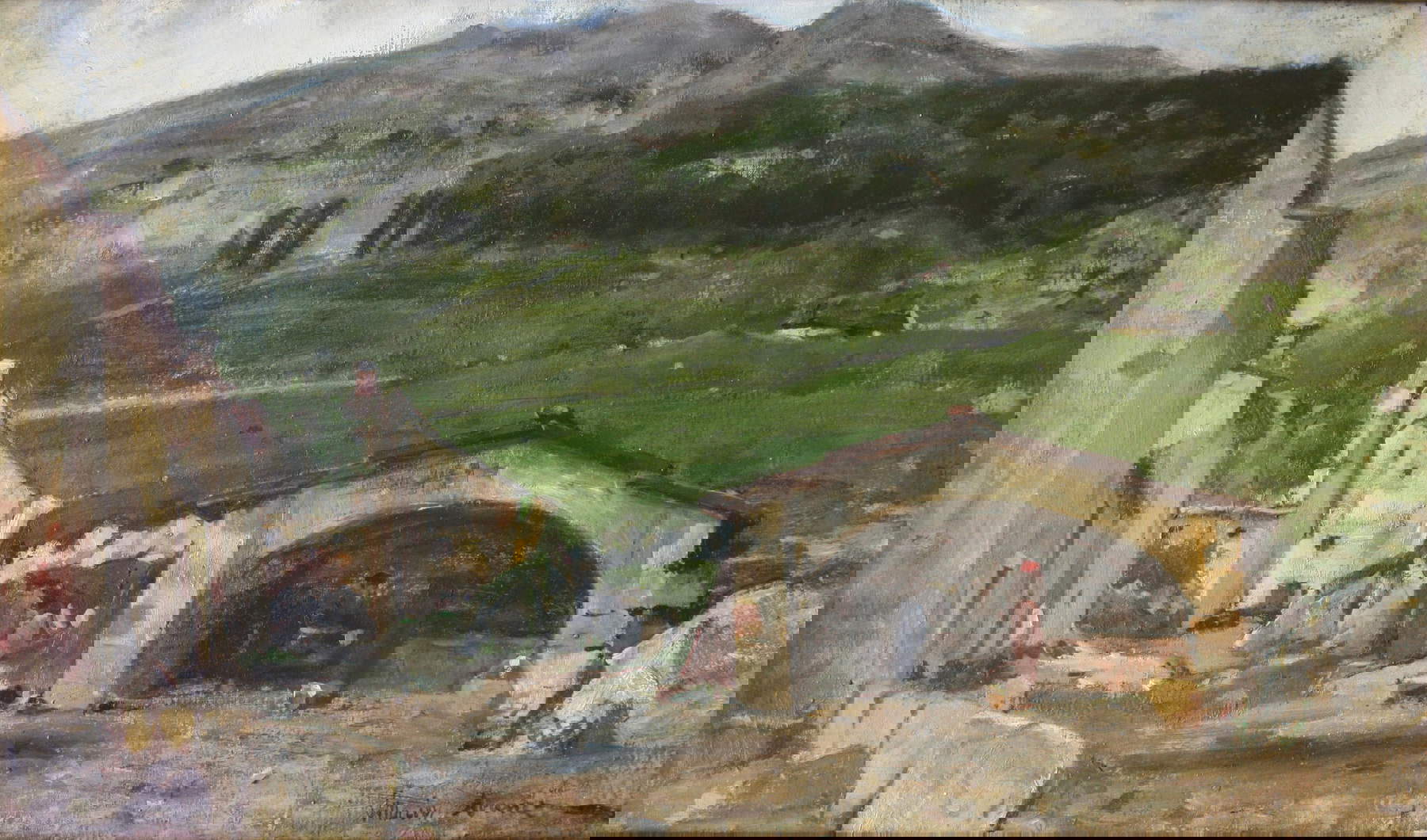 Vittorio Avanzi, Il lavatoio di Campofontana (1895 circa; olio su tela; Collezione privata) Vittorio Avanzi, Il lavatoio di Campofontana (1895 circa; olio su tela; Collezione privata)