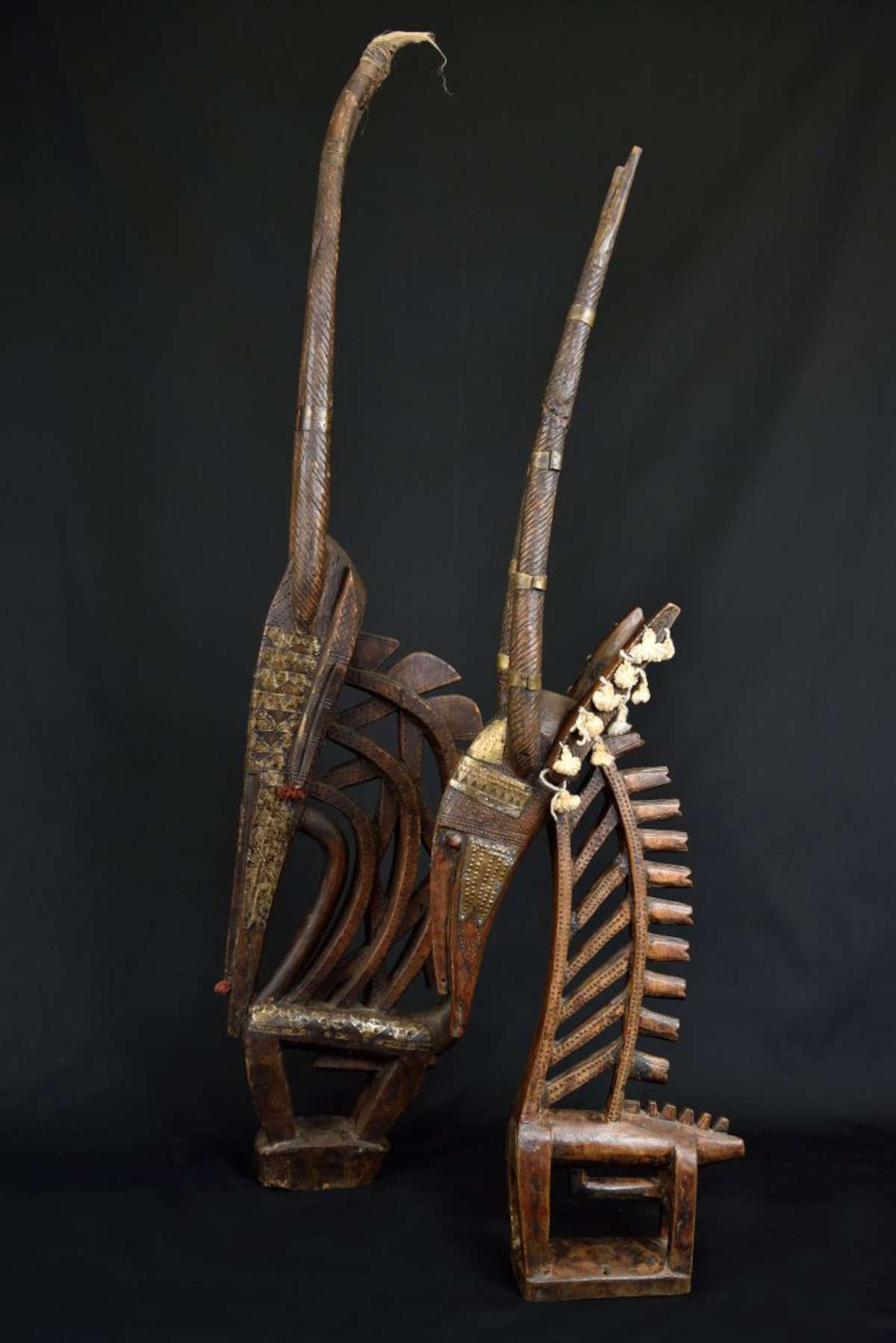 Bambara or Bamana (Bamana, Bamanankan, Bamanakan, Ban Mana), Mali, Burkina Faso, Chi Wara antelope headgear